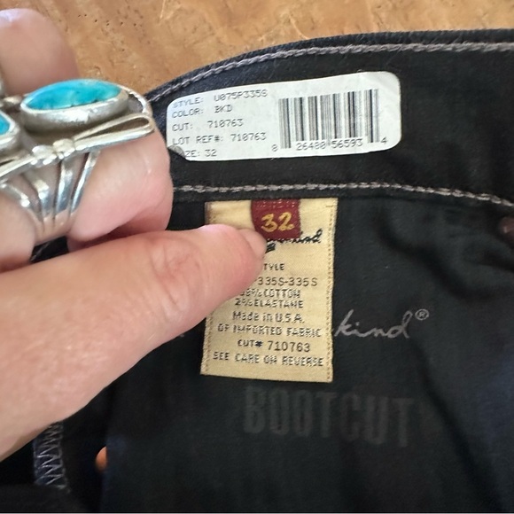 NWT 7 For All Mankind Black Boot Cut Jeans Stretchy • Size: 32x35 - Picture 10 of 12